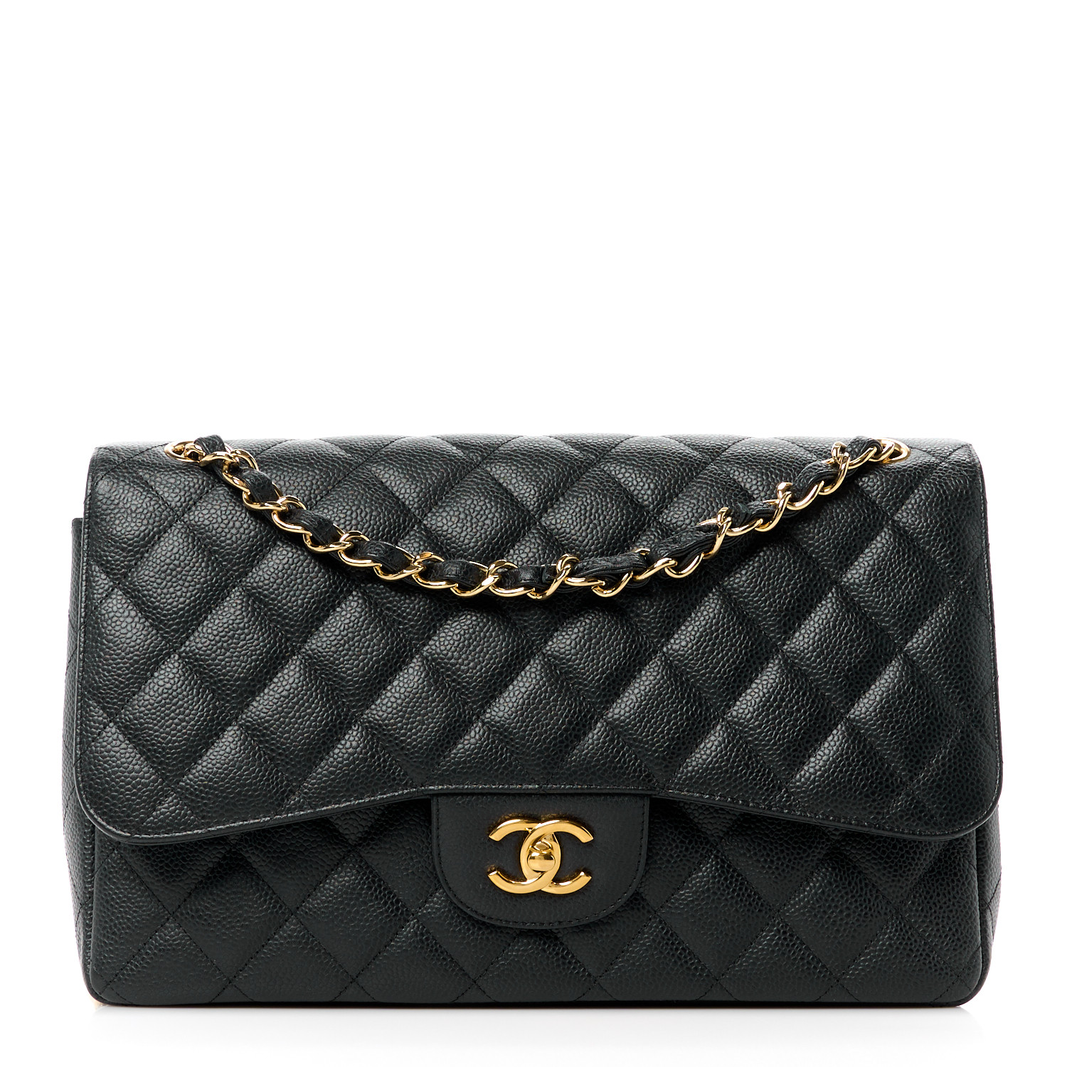 Chanel Caviar Leather Jumbo Double Flap Black