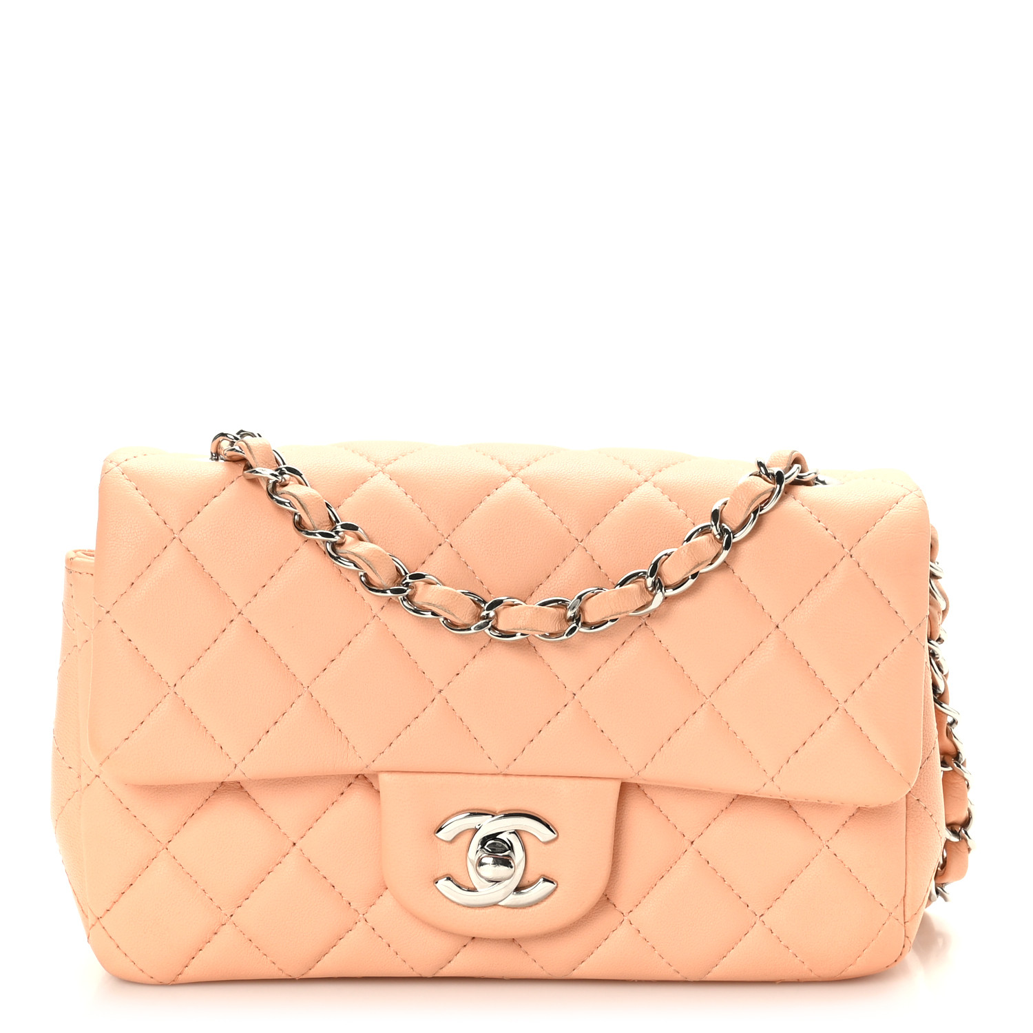 Chanel Lambskin Leather Mini Rectangular Flap Light Pink