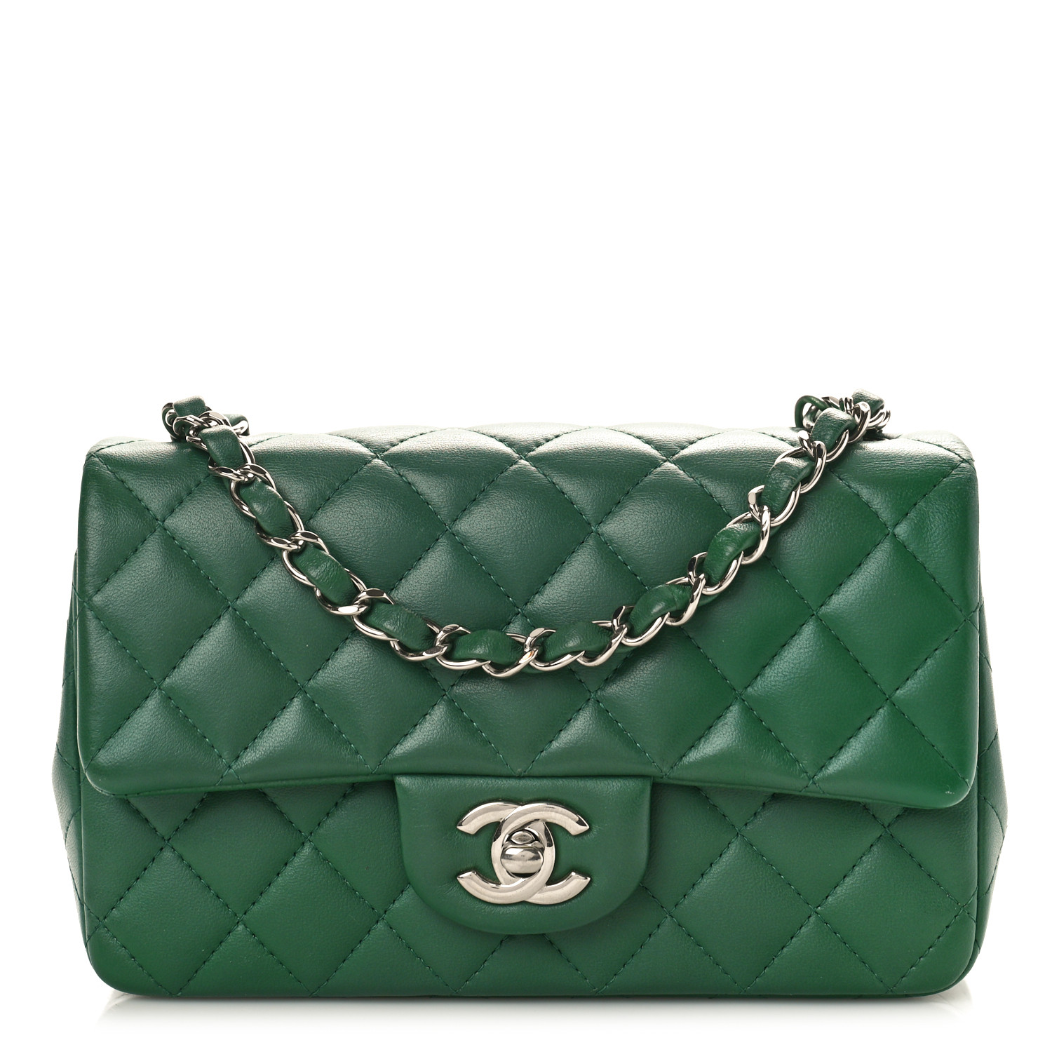 Chanel Mini Rectangular Flap Dark Green