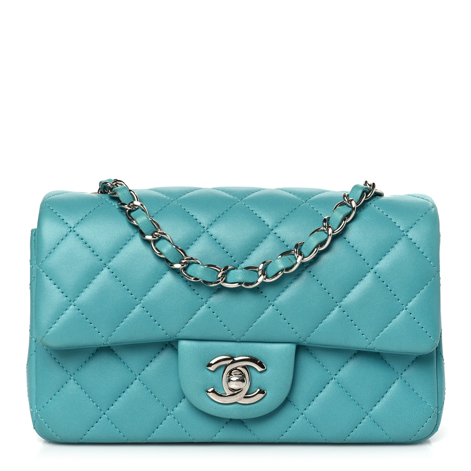 Chanel Mini Rectangular Flap Turquoise