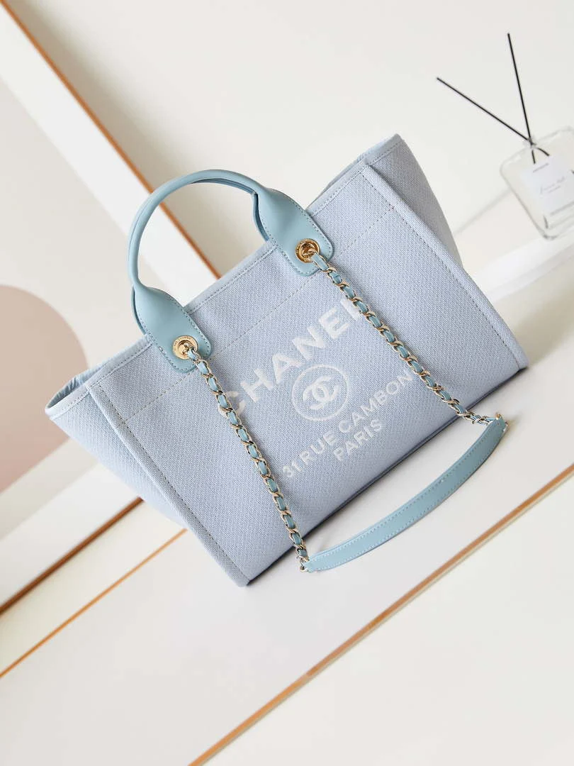 Chanel AS3257 Small Shopping Bag Ligth Blue