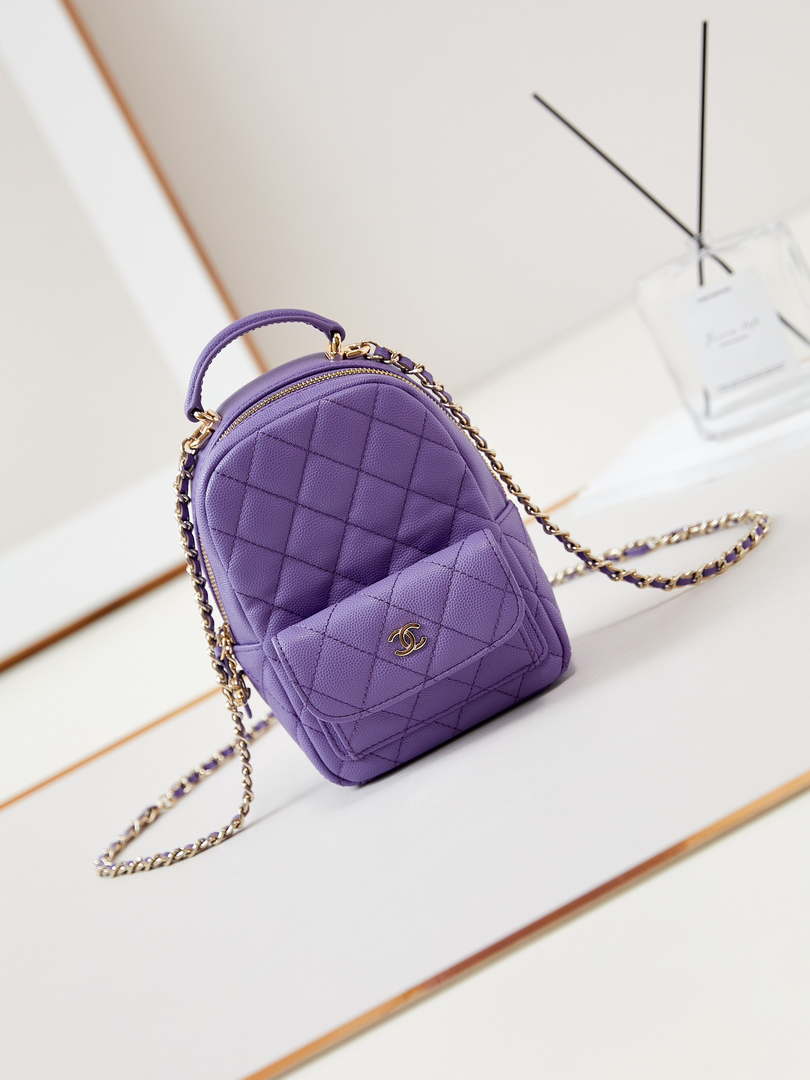 Chanel Ap3753 CLASSIC MINI Backpack Calfskin Purple Reviews